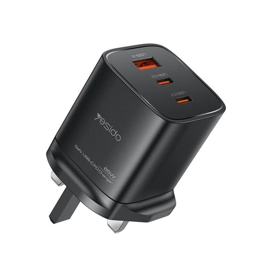 Yesido YC84 PD65W Three Port Type-C GaN Charger, UK Plug