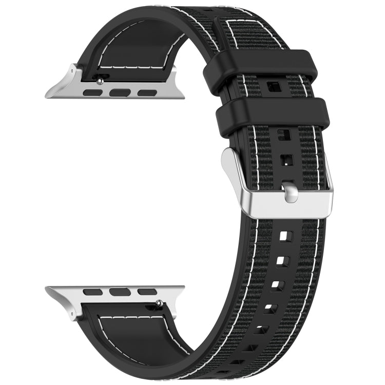 Ordinary Buckle Hybrid Nylon Braid Silicone Watch Band, Series 3