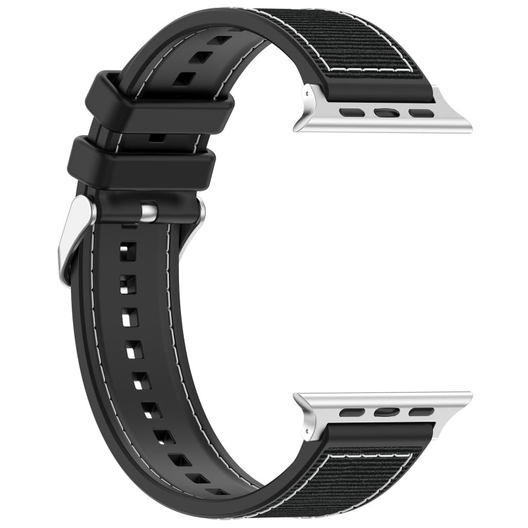 Ordinary Buckle Hybrid Nylon Braid Silicone Watch Band, Series 3