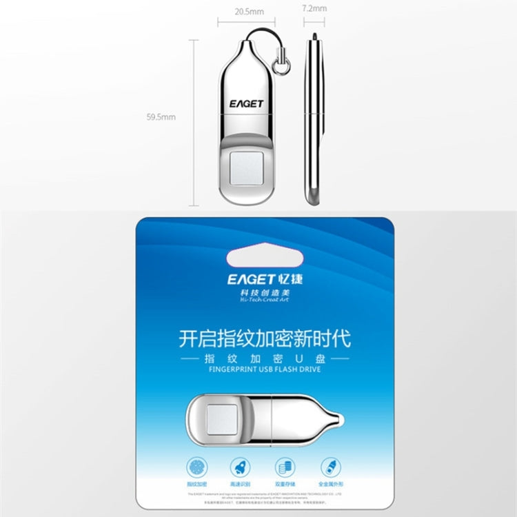 USB 2.0 Interface Metal Flash U Disk with Fingerprint Identification