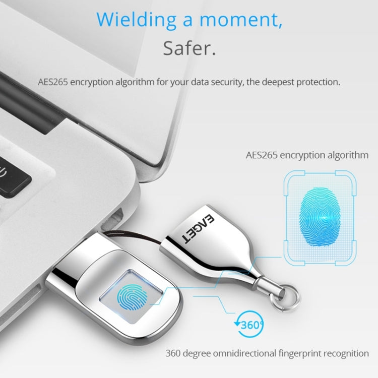 USB 2.0 Interface Metal Flash U Disk with Fingerprint Identification My Store