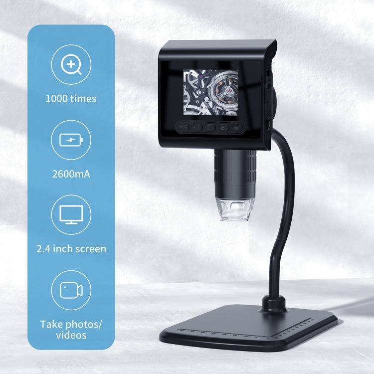 P190 1000X Desktop HD Digital Microscope with 2.4 inch Screen Reluova