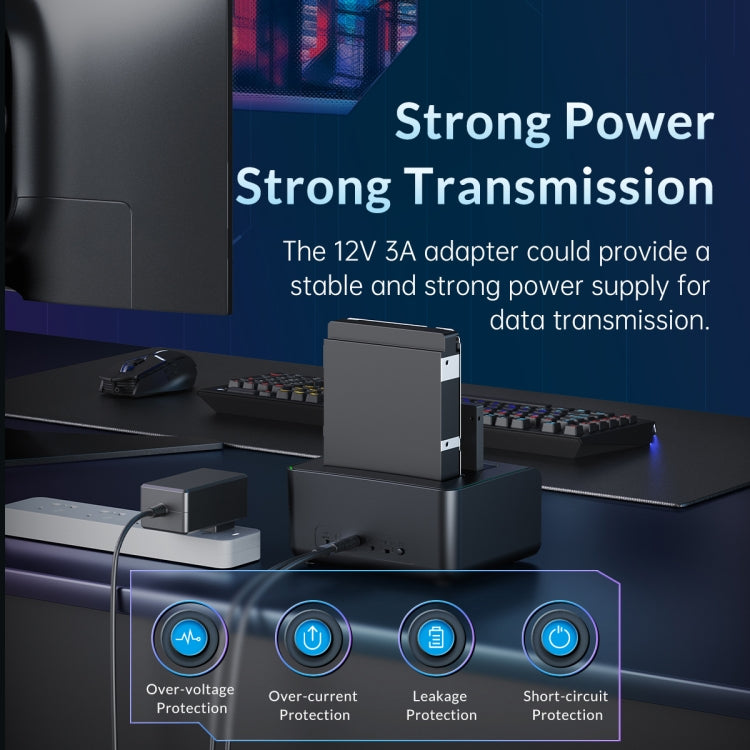 ORICO 8828C3-C Dual Bay 2.5 & 3.5 inch SATA III HDD Drive Docking Station with Offline Clone Function