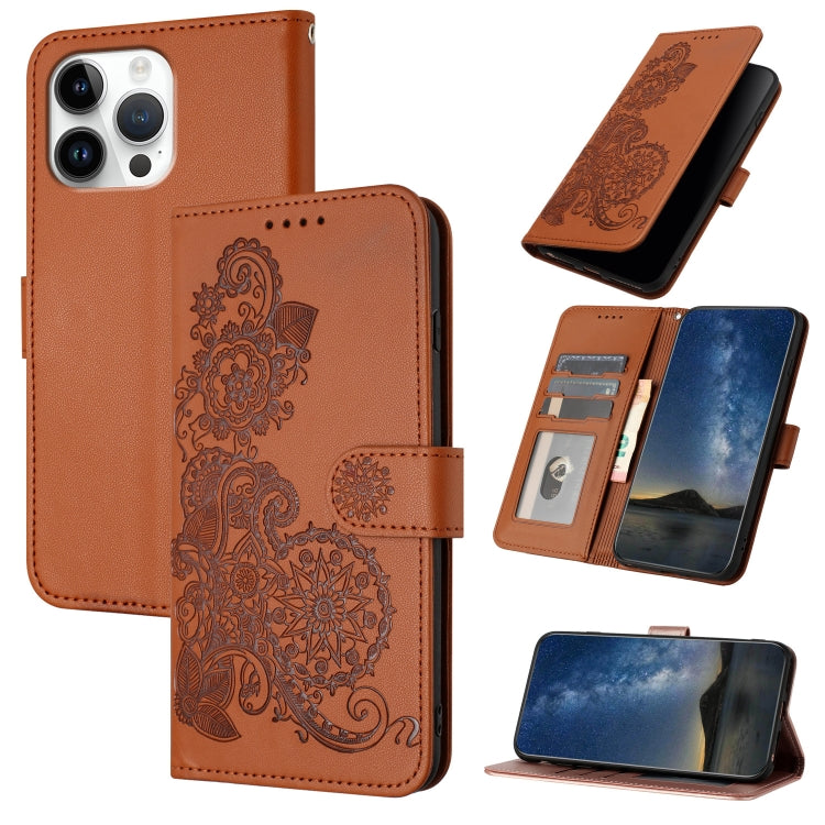 Datura Flower Embossed Flip Leather Phone Case, Series 2