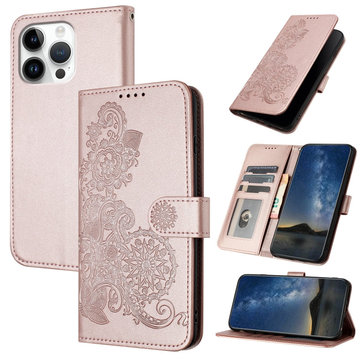 Datura Flower Embossed Flip Leather Phone Case, Series 2