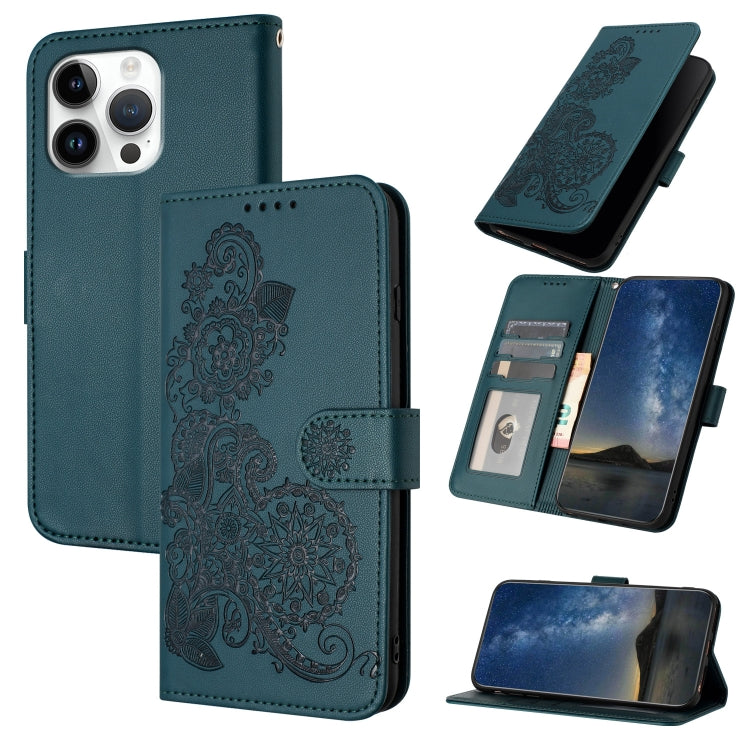 Datura Flower Embossed Flip Leather Phone Case, Series 2