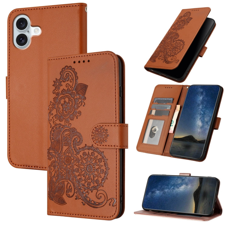 Datura Flower Embossed Flip Leather Phone Case, Series 1