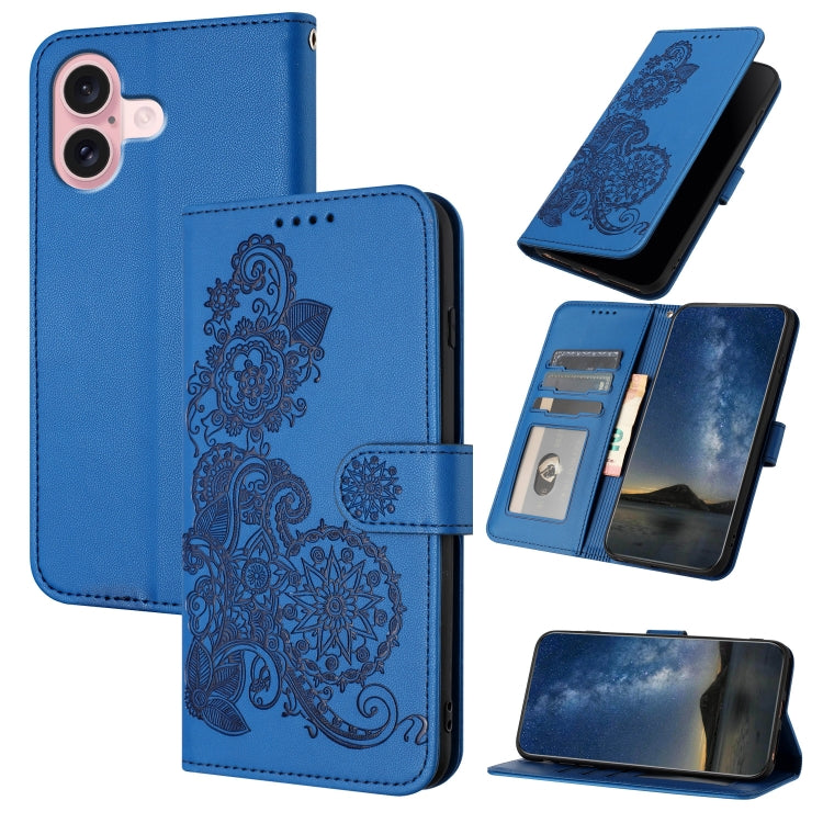 Datura Flower Embossed Flip Leather Phone Case, Series 2