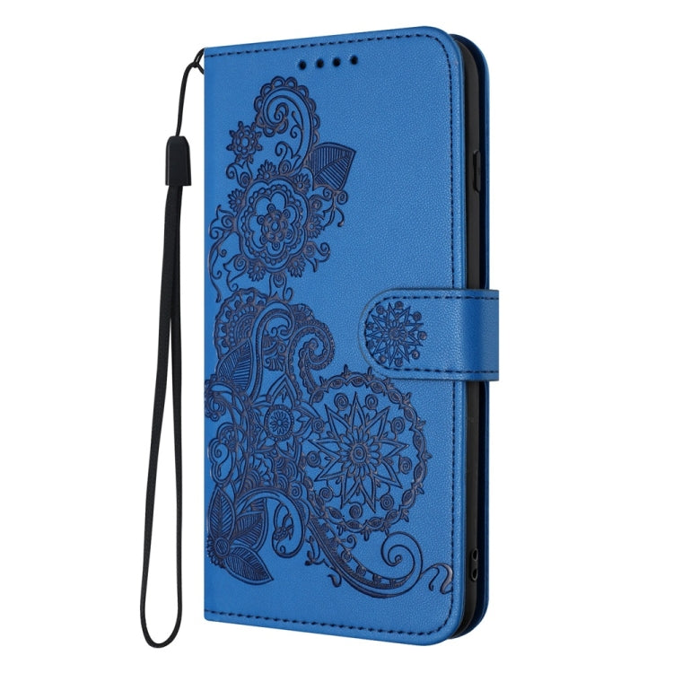 Datura Flower Embossed Flip Leather Phone Case, Series 2