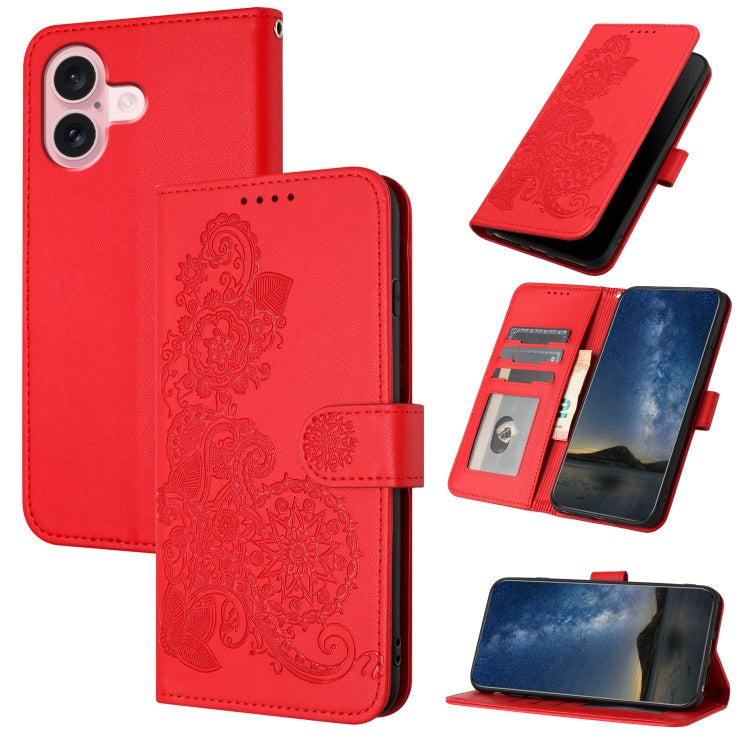 Datura Flower Embossed Flip Leather Phone Case, Series 2