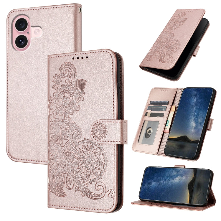 Datura Flower Embossed Flip Leather Phone Case, Series 2