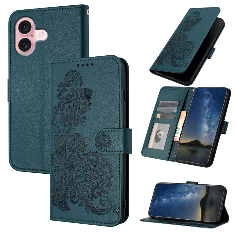 Datura Flower Embossed Flip Leather Phone Case, Series 2