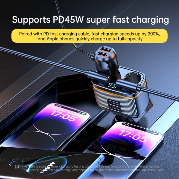 C27 6 in 1 PD45W Type-Cx2+USBx2 Car Cigarette Lighter Fast Charging Charger ÎҵÄÉ̵ê