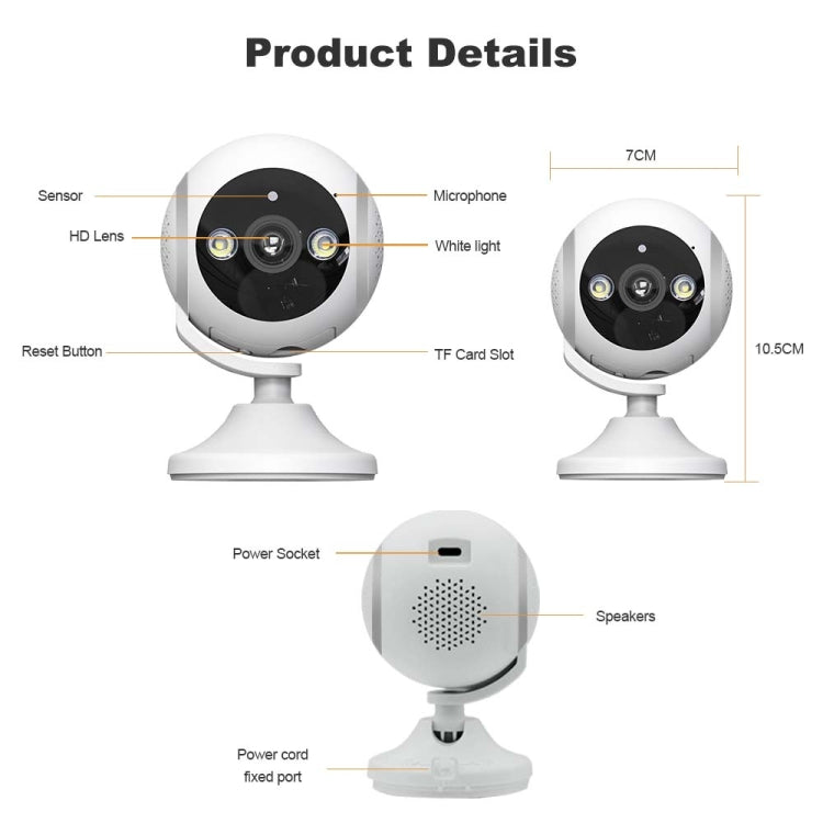 CM-I310M 3MP 180 Degree Panoramic Smart PTZ WiFi Surveillance Camera Reluova