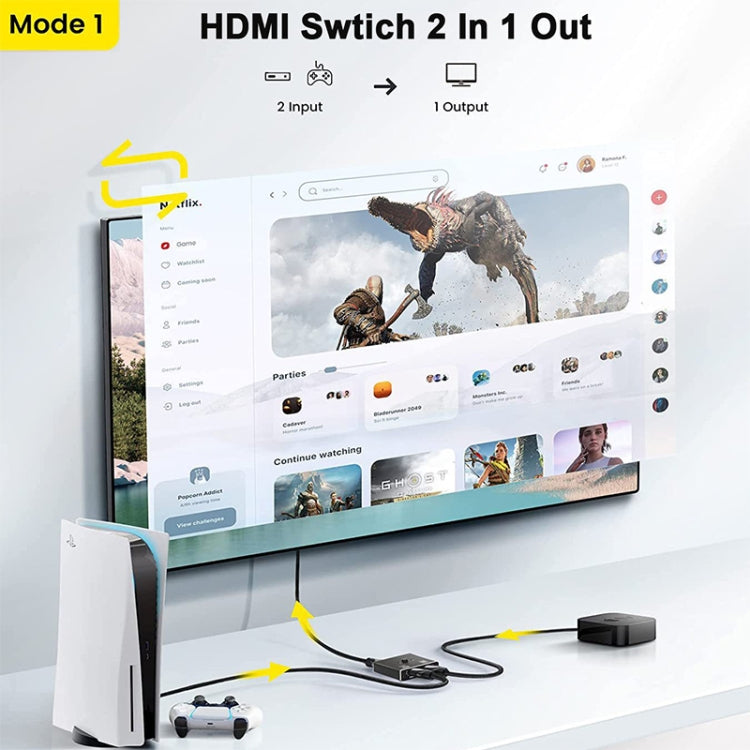 OZ 4K 60Hz 2 in 1 Out Two Ways HDMI Switcher