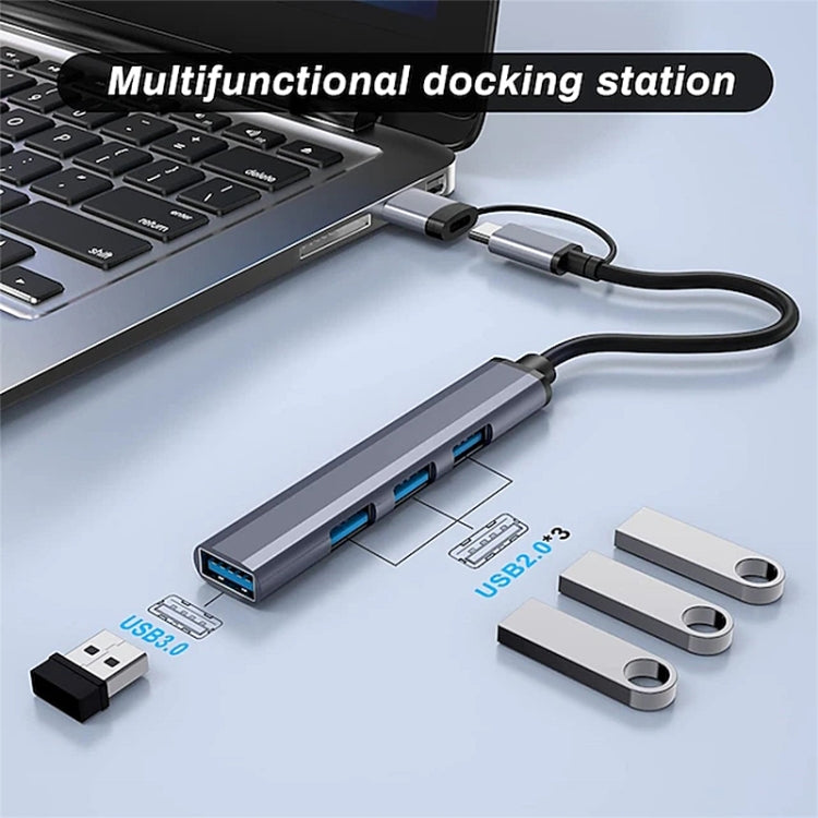 809-A 6 in 1 USB+Type-C to USB Multifunctional Docking Station HUB Adapter My Store