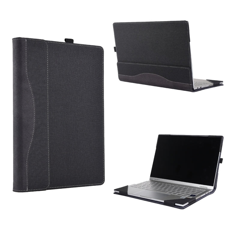 Cloth Texture Laptop Leather Case With Stand Function