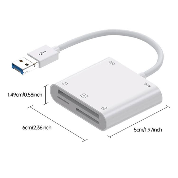 7 in 1 USB 3.0 + 8 Pin Interface Multi-function OTG Card Reader