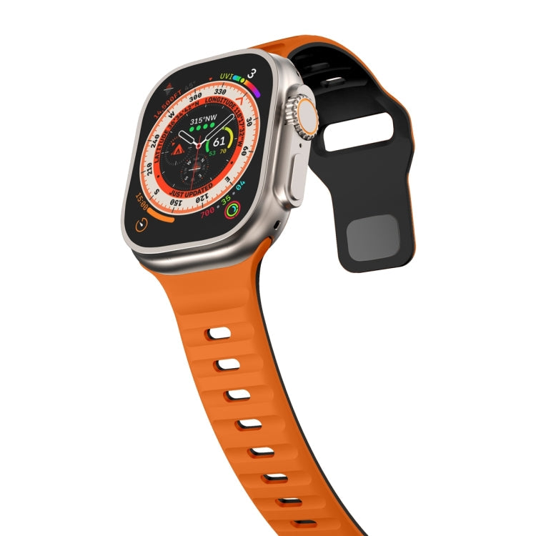 Wave Texture Reverse Buckle Silicone Watch Band, Series 3