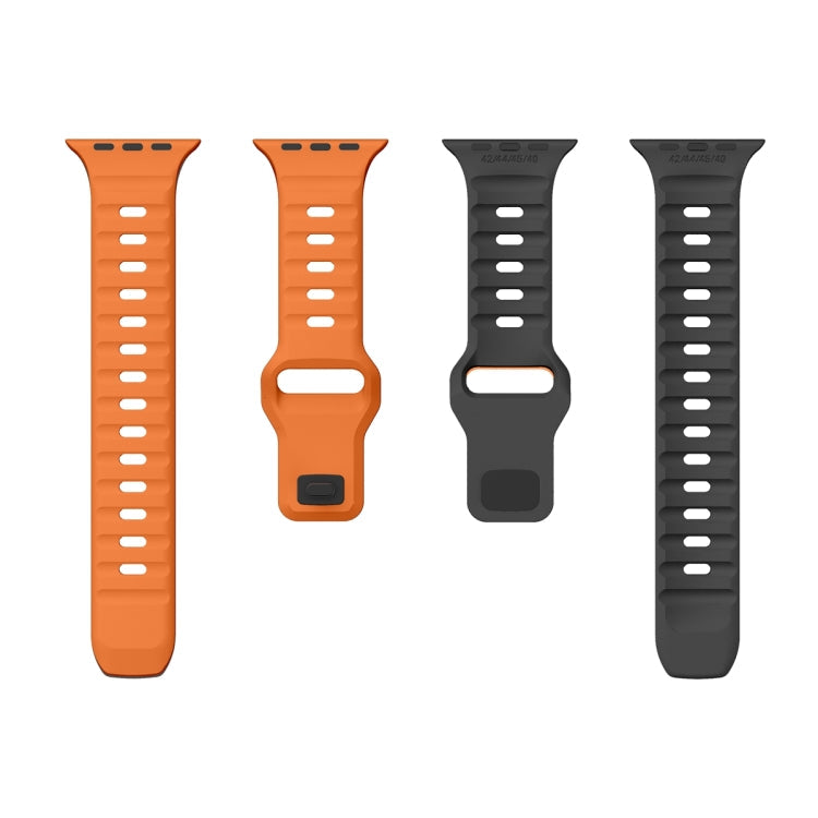 Wave Texture Reverse Buckle Silicone Watch Band, Series 3