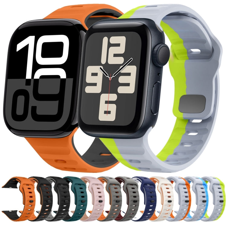 Wave Texture Reverse Buckle Silicone Watch Band, Series 1