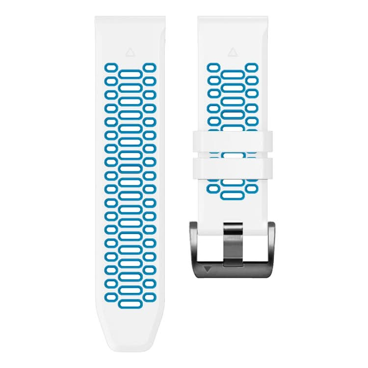 Three Rows Hole Two Color Silicone Watch Band