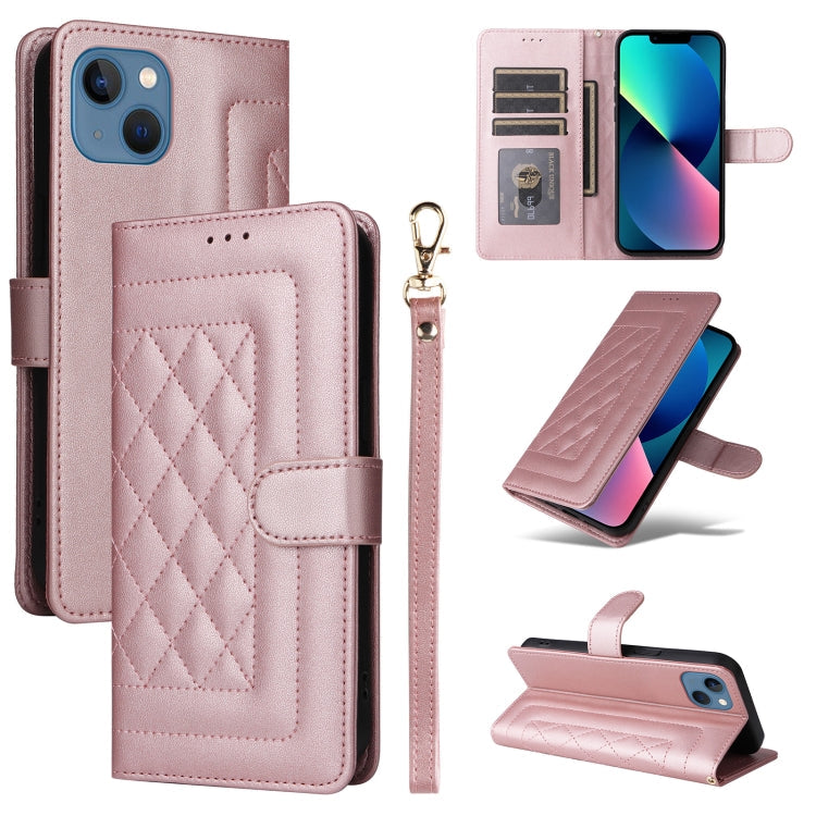 Diamond Lattice Leather Flip Phone Case, Series 6