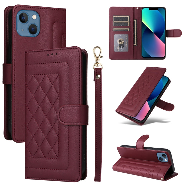 Diamond Lattice Leather Flip Phone Case, Series 6