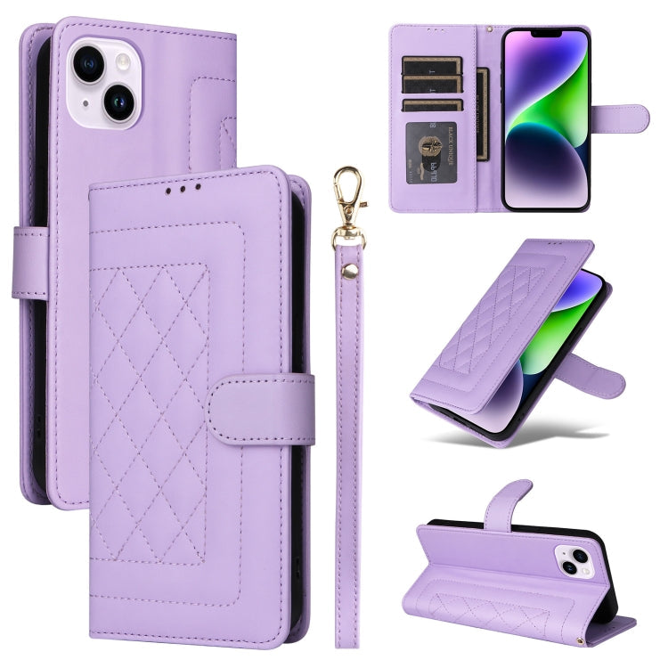 Diamond Lattice Leather Flip Phone Case, Series 7