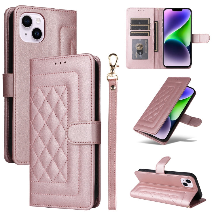 Diamond Lattice Leather Flip Phone Case, Series 7