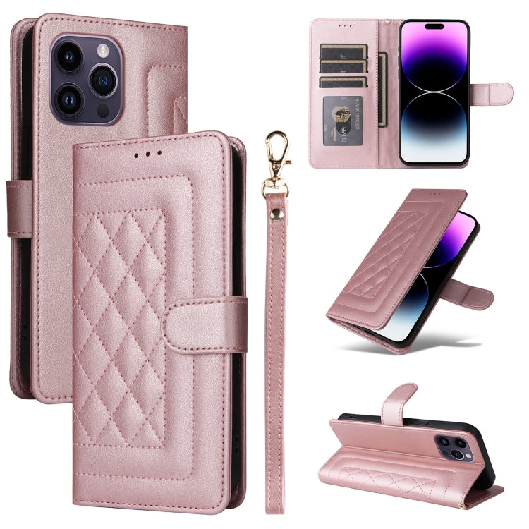 Diamond Lattice Leather Flip Phone Case, Series 3