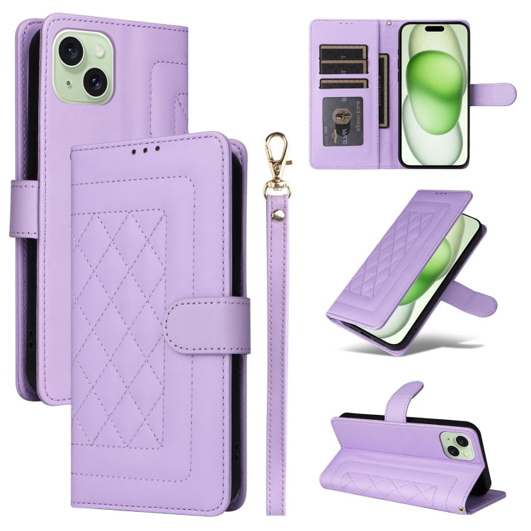 Diamond Lattice Leather Flip Phone Case, Series 6