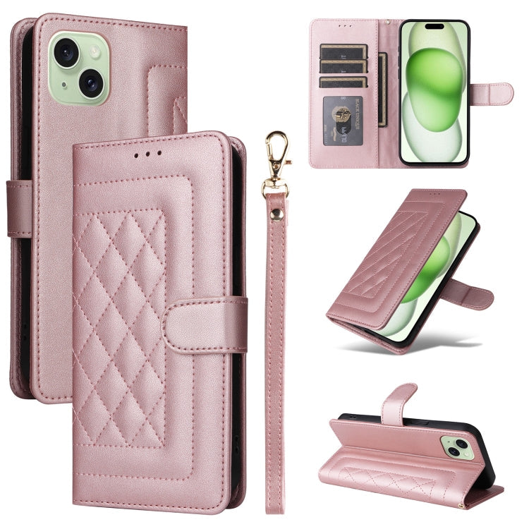 Diamond Lattice Leather Flip Phone Case, Series 6