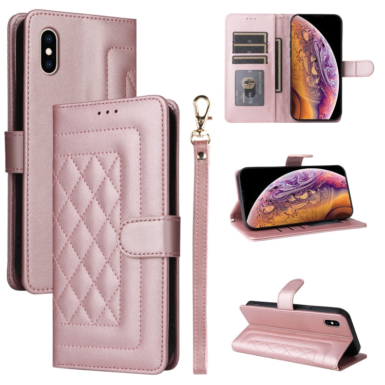 Diamond Lattice Leather Flip Phone Case, Series 4