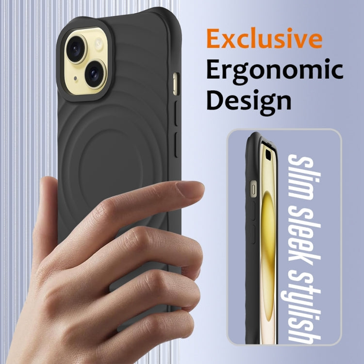 Wave Texture MagSafe Magnetic Liquid Silicone Phone Case, Series 4