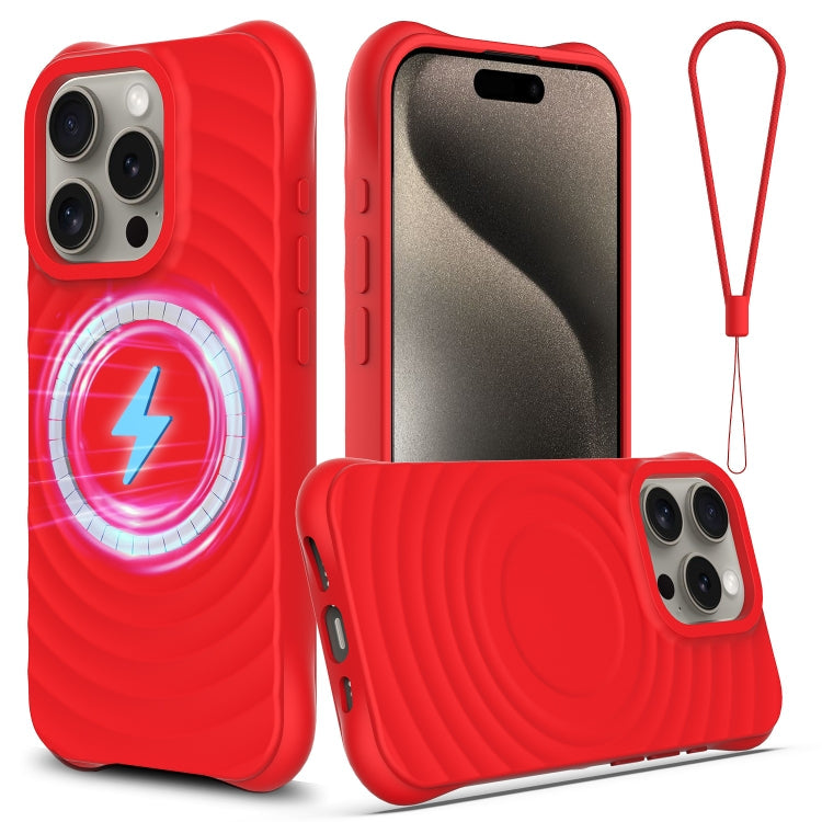 Wave Texture MagSafe Magnetic Liquid Silicone Phone Case, Series 4