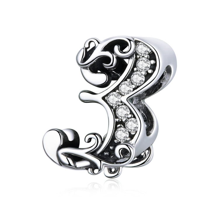 S925 Sterling Silver Relief Number Series 0-9 Beads DIY Bracelet Necklace Accessories My Store