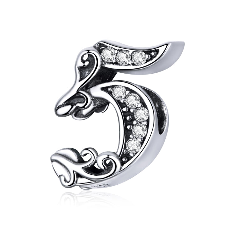 S925 Sterling Silver Relief Number Series 0-9 Beads DIY Bracelet Necklace Accessories My Store