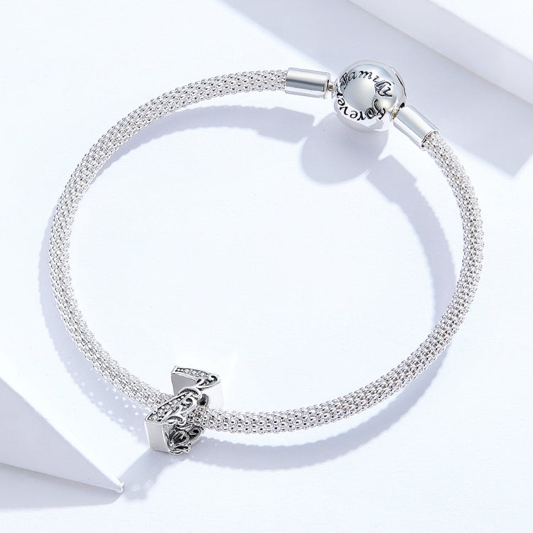 S925 Sterling Silver Relief Number Series 0-9 Beads DIY Bracelet Necklace Accessories My Store