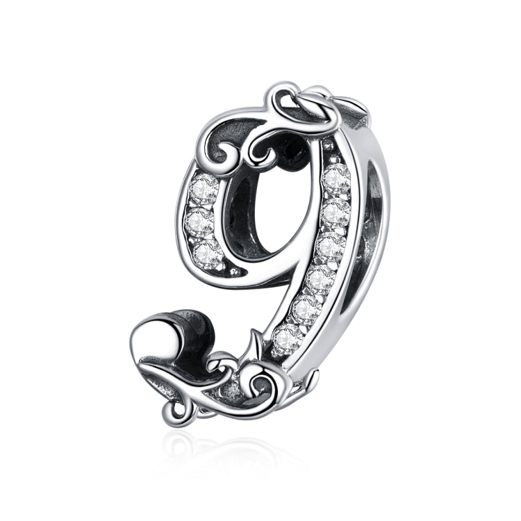 S925 Sterling Silver Relief Number Series 0-9 Beads DIY Bracelet Necklace Accessories My Store