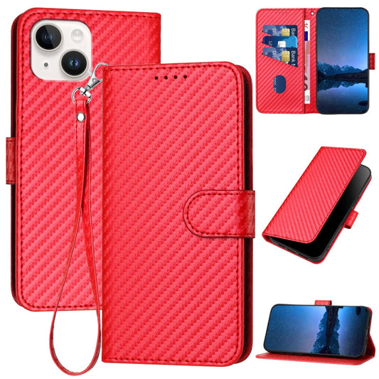 YX0070 Carbon Fiber Buckle Leather Phone Case with Lanyard, Series 6