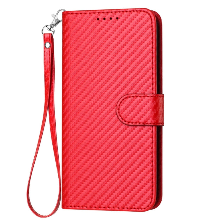 YX0070 Carbon Fiber Buckle Leather Phone Case with Lanyard, Series 6