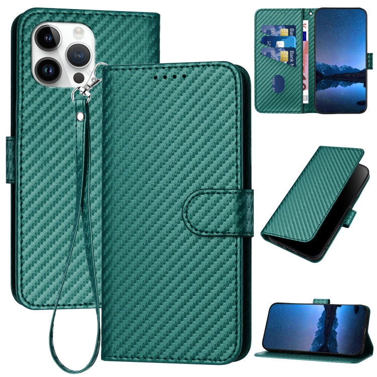 YX0070 Carbon Fiber Buckle Leather Phone Case with Lanyard, Series 4