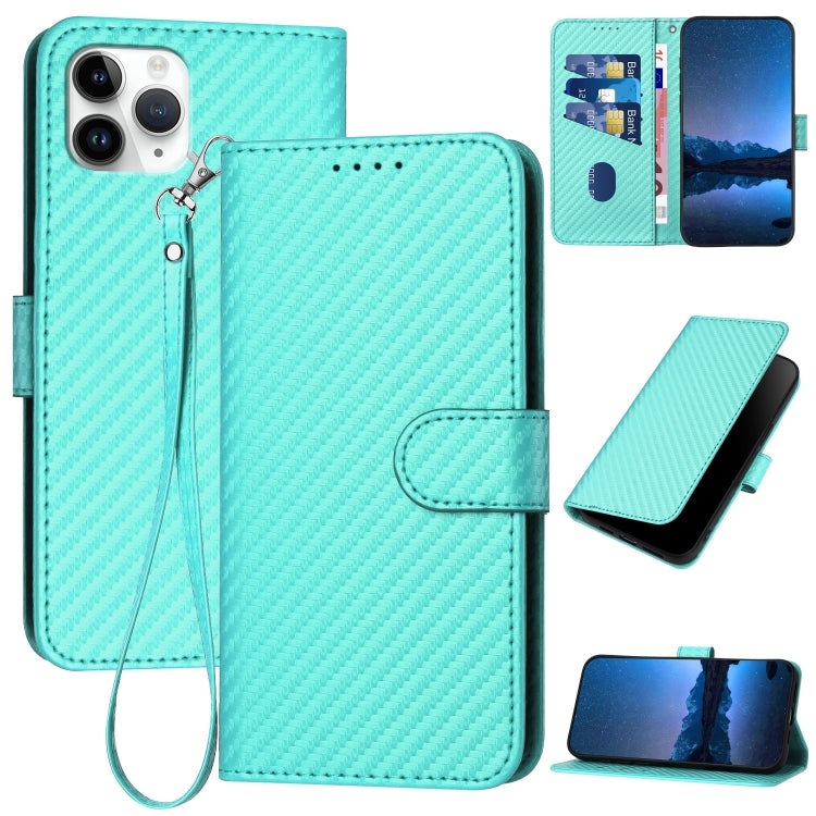 YX0070 Carbon Fiber Buckle Leather Phone Case with Lanyard, Series 6