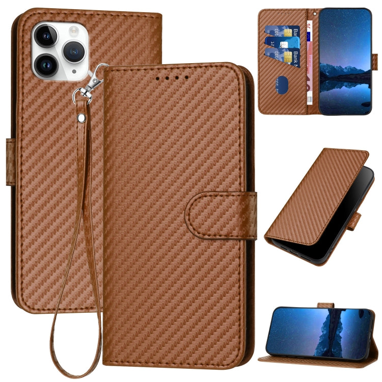 YX0070 Carbon Fiber Buckle Leather Phone Case with Lanyard, Series 6