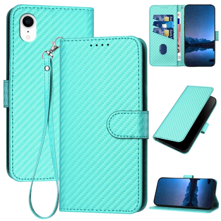 YX0070 Carbon Fiber Buckle Leather Phone Case with Lanyard, Series 1