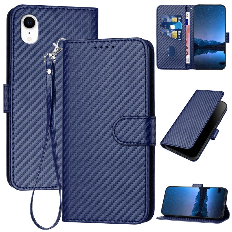 YX0070 Carbon Fiber Buckle Leather Phone Case with Lanyard, Series 1