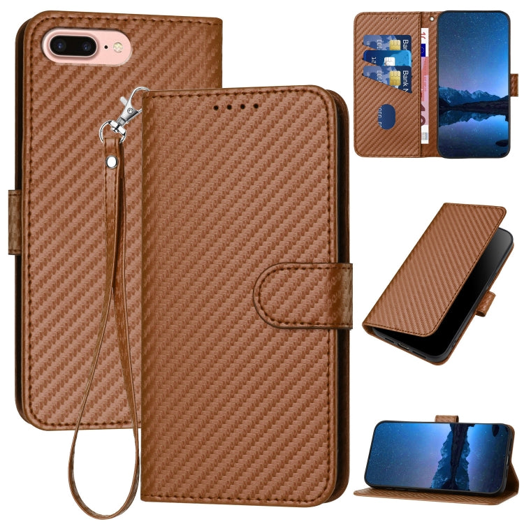 YX0070 Carbon Fiber Buckle Leather Phone Case with Lanyard, Series 2