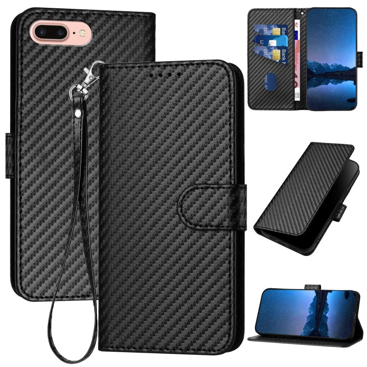 YX0070 Carbon Fiber Buckle Leather Phone Case with Lanyard, Series 2