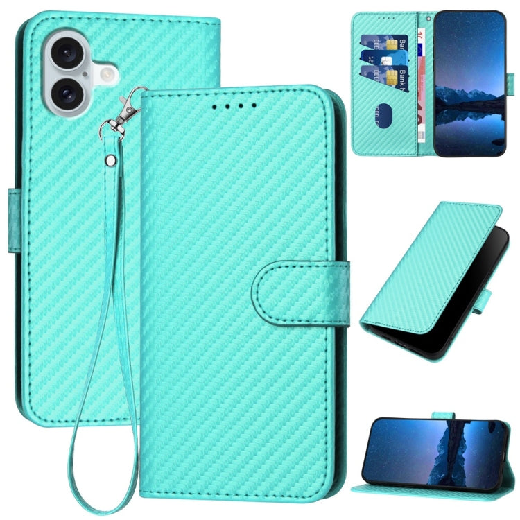 YX0070 Carbon Fiber Buckle Leather Phone Case with Lanyard, Series 2